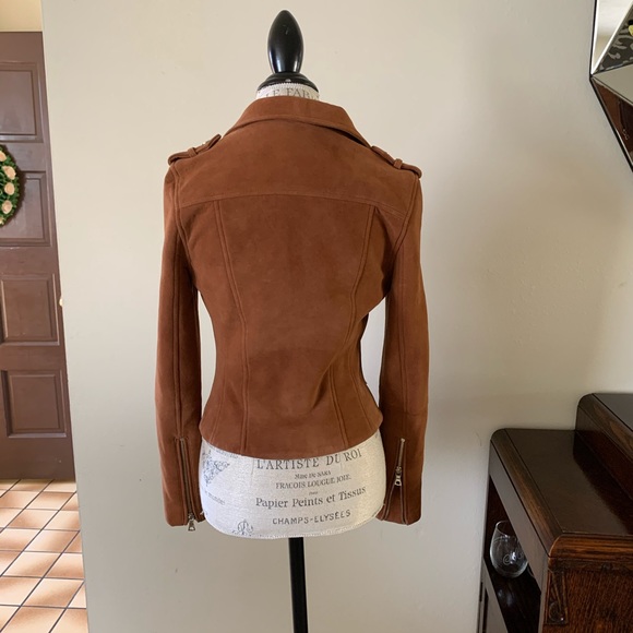 Intermix Brown Suede Moto Jacket - Picture 4 of 7